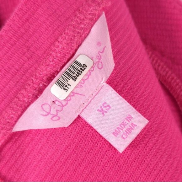 Lilly Pulitzer Pink 3/4 Sleeve Lina Shift Dress Gold Button Detail 18050 Size XS - Picture 7 of 15